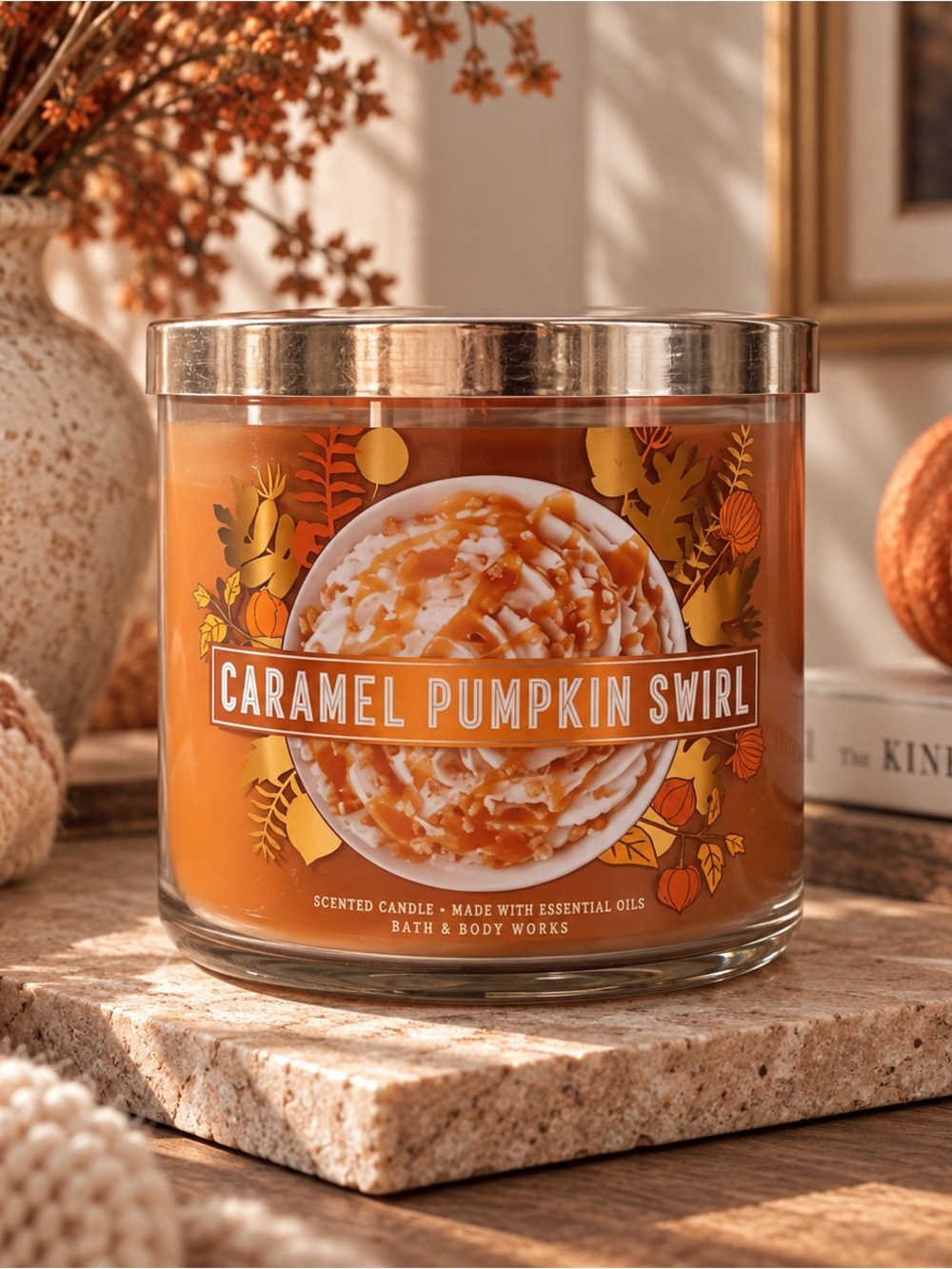 NWT | Bath & Body Works Caramel Pumpkin Swirl Candle